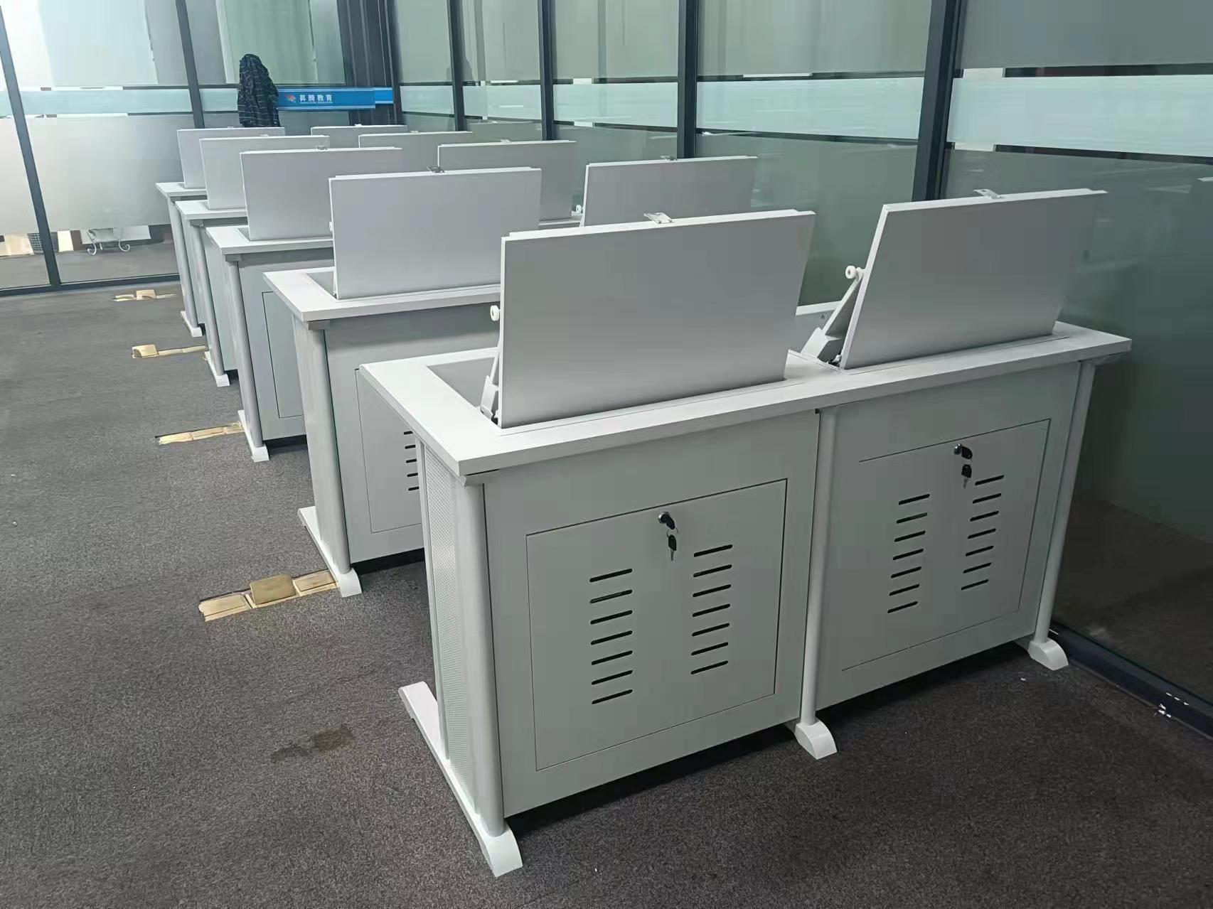 高校智慧教室钢制翻转器桌